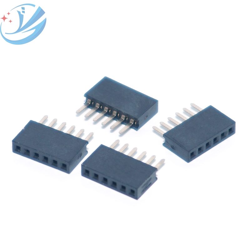 2.0 passo fêmea Pin Header única linha 6Pin reto